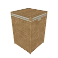 Woven Rattan Storage Basket with Natural Brown Finish and Secure Lid Design