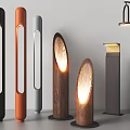 Modern Outdoor Columnar Lights With Various Wooden And Metal Illuminated Designs