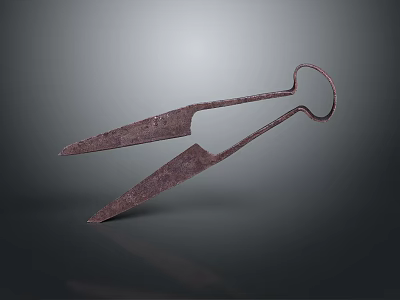 Rustic Vintage Metal Kitchen Tongs With Curved Handles For Food Handling Living Supplies 3d model