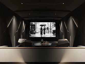 modern video room video hall 3d model