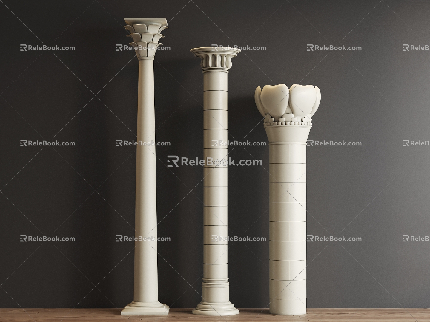 European Column Cylindrical Roman Column 3d model