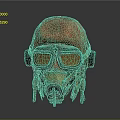 Red Worn Vintage Pilot Helmet With Goggles And Breathing Mask