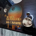 Scenic Mountain Backdrop Bar With Outdoor Seating Night View And Ambient Lighting Decor