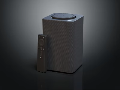 Modern Wireless Speaker With Remote Control Sleek Black Design And Compact Build 3d model