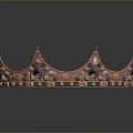 Rose Gold Crown with Gemstone Decorations on Smooth Surface and Reflection 3d model