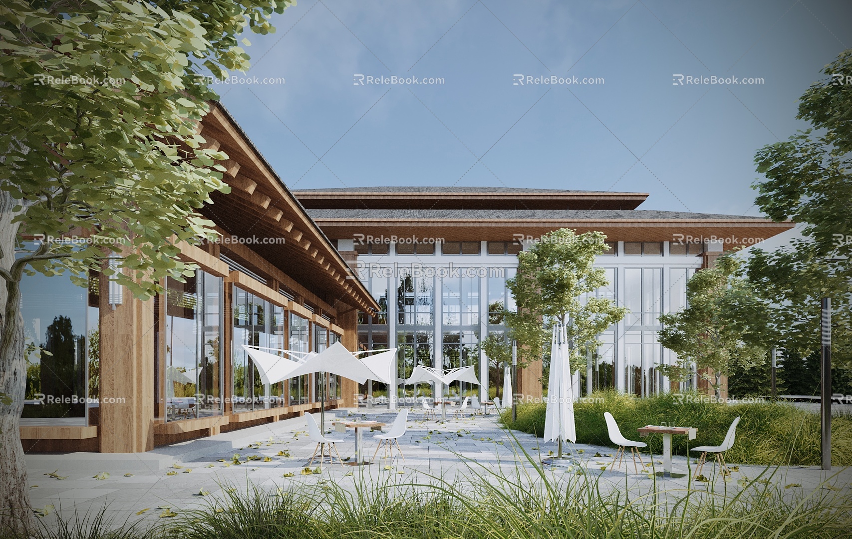 New Chinese Style Club Building Building Commercial Building Public Building Building Appearance 3d model