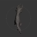 Fantasy Mythical Creature Metal Sculpture With Sharp Ears Long Snout And Lean Body