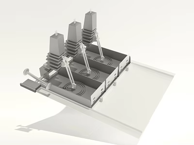 Industrial Electrical Switchgear Equipment Featuring High Voltage Circuit Breakers And Metal Enclosure 3d model