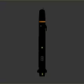 Gray Rocket With Orange Stripe Vertical Launch Vehicle For Space Exploration
