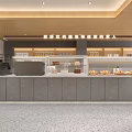 Modern Café Interior Design Featuring Bakery Display Case With Fresh Pastries And Counter