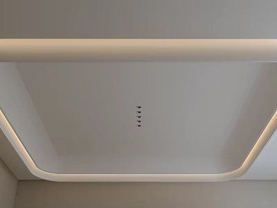 Modern Minimalist Ceiling Design With Recessed LED Strip Lights And Sleek Lines 3d model
