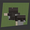 Single Family Home With White Exterior Dark Roof Two Car Garage And Green Lawn