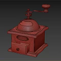 Retro Style Manual Coffee Grinder Wooden Base Kitchen Appliance With Metal Parts
