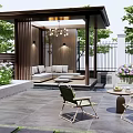 Modern Courtyard Home Courtyard Garden 3d model
