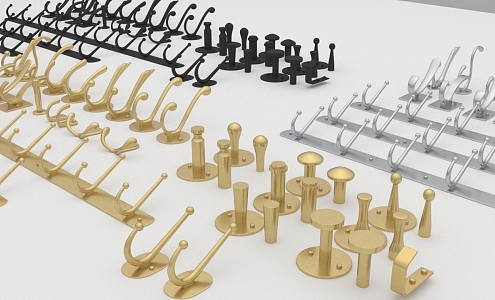 Modern Hardware Brass Metal Coat Hook 3d model