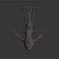 Mysterious Alien Like Animal with Pink Body Multiple Tentacles and Green Glowing Features