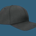Gray Fabric Baseball Hat With Curved Bill On Blue Background 3d model