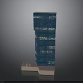 Modern Skyscraper Architecture With Blue Glass Exterior And Base Platform