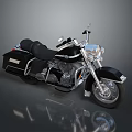 Classic Black Cruiser Motorcycle With Chrome Accents And Shiny Finish On Gray Background