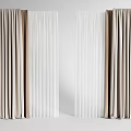 Beige And White Layered Curtains With Sheer And Velvet Textured Designs