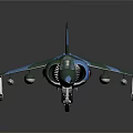 Military Aircraft Model With Blue Green Camouflage British Roundel On Tail And Weapons Under Wings