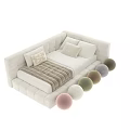Modern Sofa Bed Design With Comfortable Cushions Blanket and Color Options