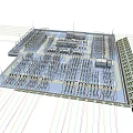 Large Scale Industrial Plant Layout With Power Transformers And Machinery Systems 3d model