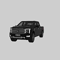 Black Ford F-150 Lariat Stylish Pickup Truck Front And Rear Views