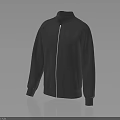 Gray Long Sleeve Stand Collar Casual Jacket With White Zipper And Simple Design