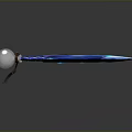 Fantasy Glowing Sword With Blue Luminous Blade And Transparent Orb