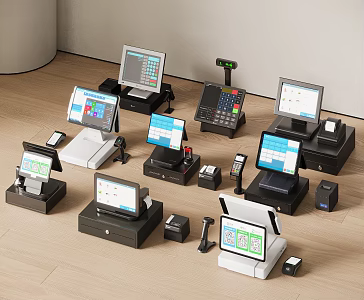 Cash register combination 3d model