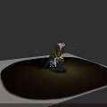 Game Film Character Sitting On Skeleton Chair Reading Book With Lit Candle Skull Starry Background