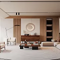 Quiet living room sofa combination background wall 3d model