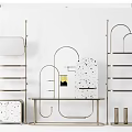 Modern Storage Shelving Units Featuring Multilayer Racks Curved Design And Metal Frame