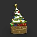 Christmas Tree Sculpture With Star Decorative Balls Gift Boxes Merry Christmas Happy New Year 2020