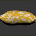 Soft Yellow Decorative Pillow With White Floral Pattern For Home Decor