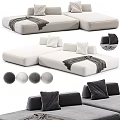 Modern Sectional Sofa With Modular Design Multiple Color Options Soft Cushions And Blankets 3d model