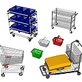 Shopping Carts Colorful Baskets And Trolleys As Essential Public Facilities In Stores