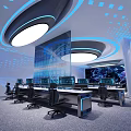 modern command center control center 3d model