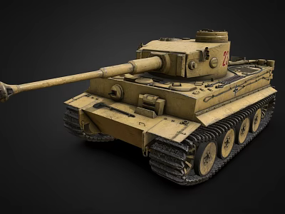 Military Tank Exterior With Long Gun Barrel Heavy Tracks And Armored Turret 3d model