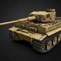 Military Tank Exterior With Long Gun Barrel Heavy Tracks And Armored Turret