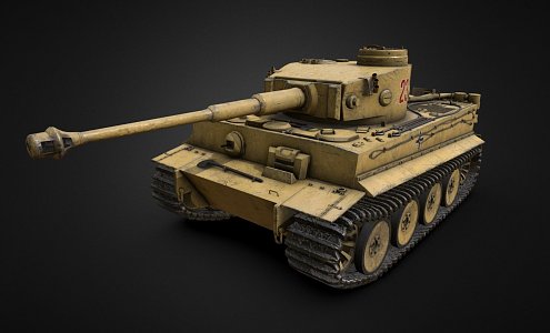 armored fighting vehicle tiger tank 3d model