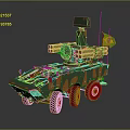 Camouflaged Brazilian Armored Military Vehicle With Six Wheel Missile Launcher And Flag