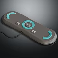 Modern Gray Controller Featuring Teal Circular Accents And Function Buttons With Cable 3d model