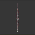 Red And White Tall Communication Tower With Antenna On Top And Multi Layer Design