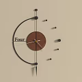 Modern Wall Clock With Brown Dial Black Hands Displaying Four O'Clock On Beige Background