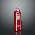 Vintage Red Esso Gas Pump with Classic Display and Fuel Hose