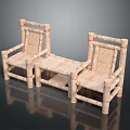 Natural Wood Outdoor Table With Matching Chairs For Garden Patio Space