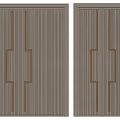 Stylish Double Doors Design With Vertical Panel And Gold Metal Handle