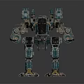 Sci Fi Robot Character With Mechanical Armor Dual Arm Guns And Metallic Texture Design